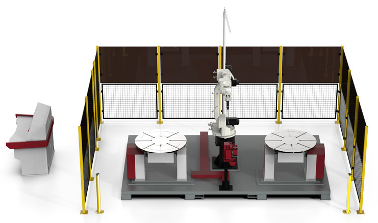 welding robot with dual axis positioner