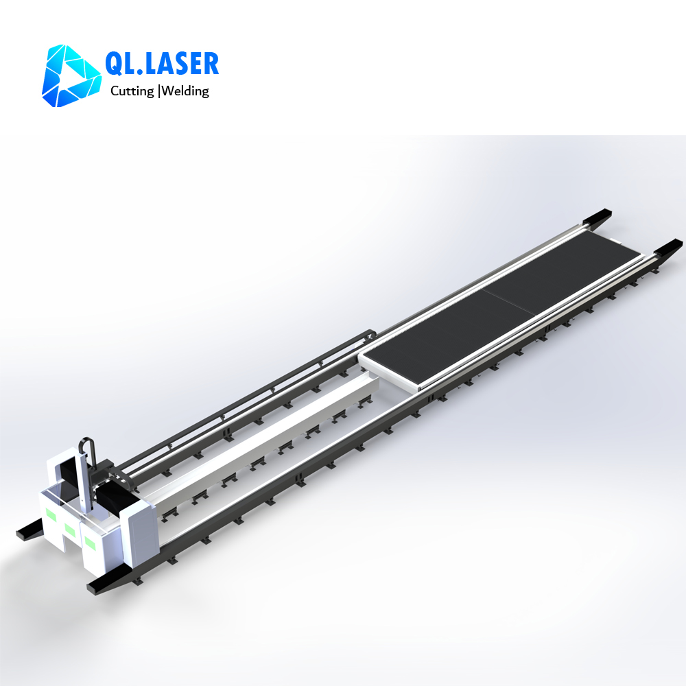 Fiber laser cutting machine processing sheet metal on a shop floor