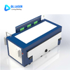 Rear view of enclosed laser cutting machine with integrated dust removal and electric control system