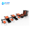 Industrial automated laser cutting machine with dual exchange worktable, sheet storage tower and full auto loading unloading function in sheet metal factory