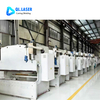 Electro-hydraulic servo press brake running continuous sheet metal bending workpieces in batch production workshop